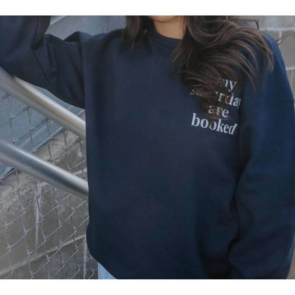 NEW CHARLIE SOUTHERN saturday tailgating club sweatshirt in navy - Picture 1 of 6